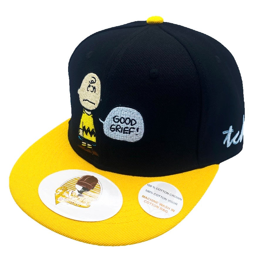 Charlie Brown Black and Yellow Baseball Hat - The Cap Dudes