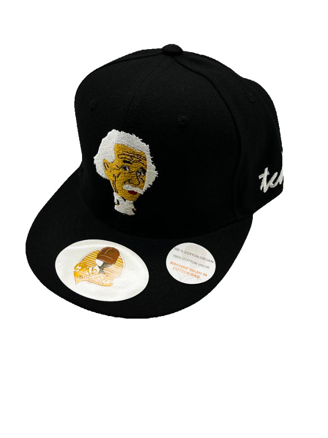 Einstein - Black Baseball Hat - The Cap Dudes - Front View