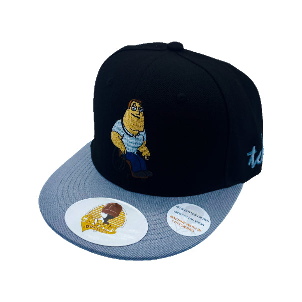 Family Guy Joe Swanson - Black Snapback Adjustable Fit Embroidered Baseball Cap - The Cap Dudes - Front View