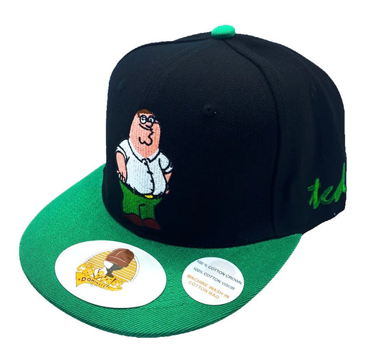 Family Guy Peter Griffin Black and Green Baseball Hat - The Cap Dudes
