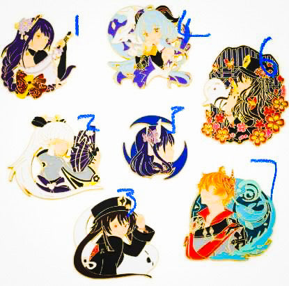 Genshin Impact - Anime - Manga Brooch Accessories - Numbered - Front