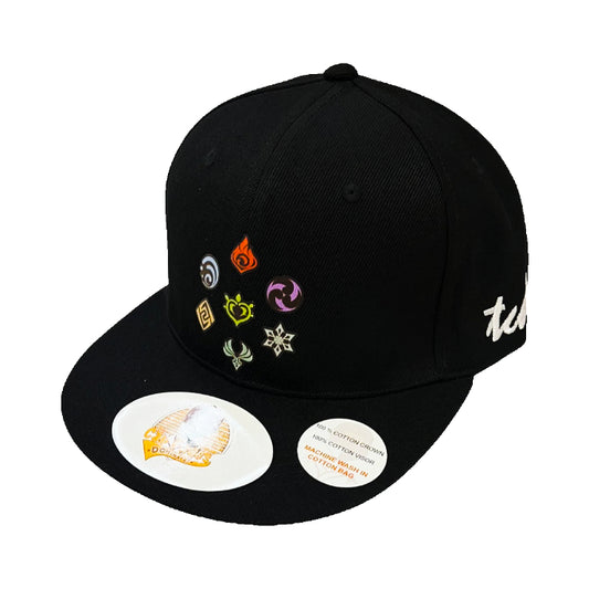 Genshin Impact Elements - Black Baseball Hat - The Cap Dudes