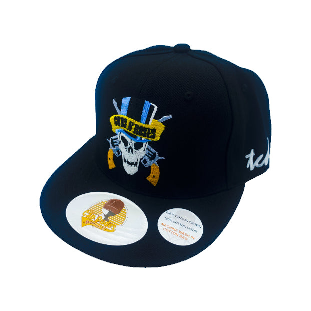 Guns and Roses - Black Baseball Hat - The Cap Dudes - Front View