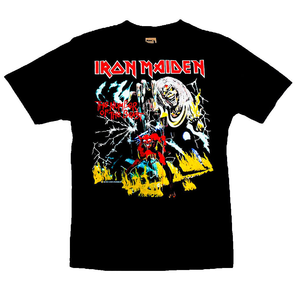 Iron Maiden-Black TShirt-Number Of The Beast-The Cap Dudes