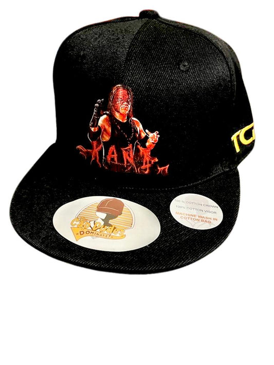 Kane The Red Monster WWE-Black Baseball Hat-The Cap Dudes- Front View