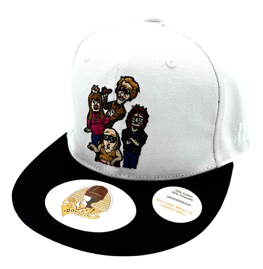 Little Britain White and Black Baseball Hat - Side View - The Cap Dudes