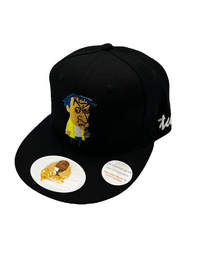 Man Ray Black Baseball Hat - Lips Under Brim Embroidered Snapback 9Fifty TCD