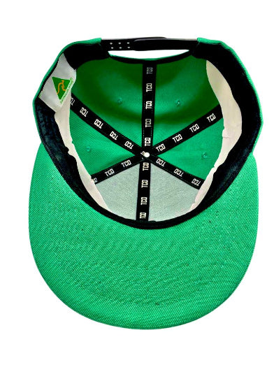 Mid Green Baseball Hat-Double Snapback 9Fifty Style 100% Cotton-The Cap Dudes-Under Brim View