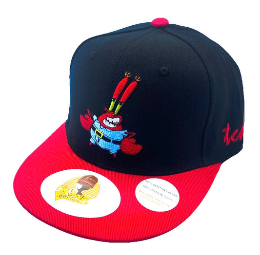SpongeBob Mr Krab Black and Red Baseball Hat - The Cap Dudes