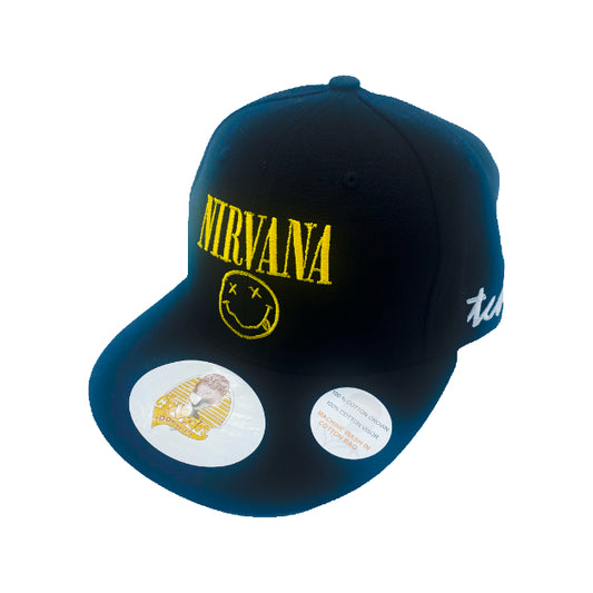 Nirvana - Black Baseball Hat - The Cap Dudes - Front View
