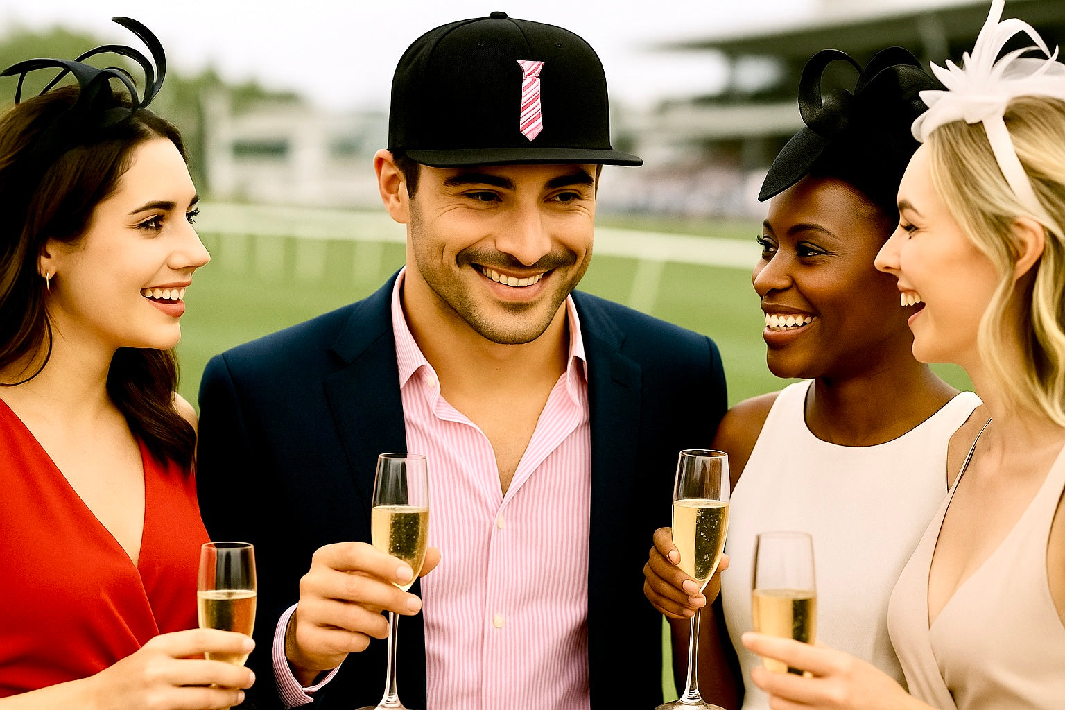 Pink Tie Baseball Hat Lifestyle - The Cap Dudes