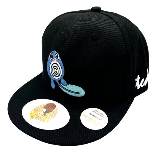 Pokemon Poliwag Black Baseball Hat - Side View - The Cap Dudes
