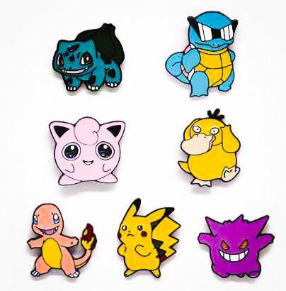 Pokemon characters - Manga - Anime Brooch Accessories - Front