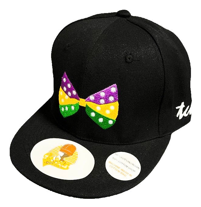 Purple Yellow Green Bow Tie Baseball Hat - The Cap Dudes