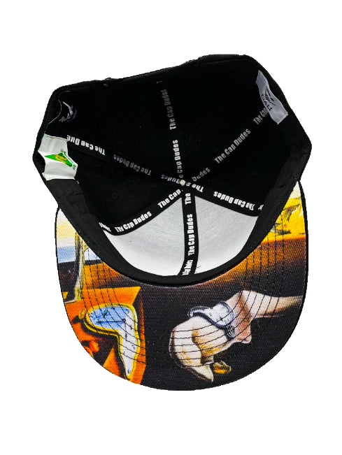 Salvador Dali The Persistence Of Memory Under Brim - Black Baseball Hat - The Cap Dudes