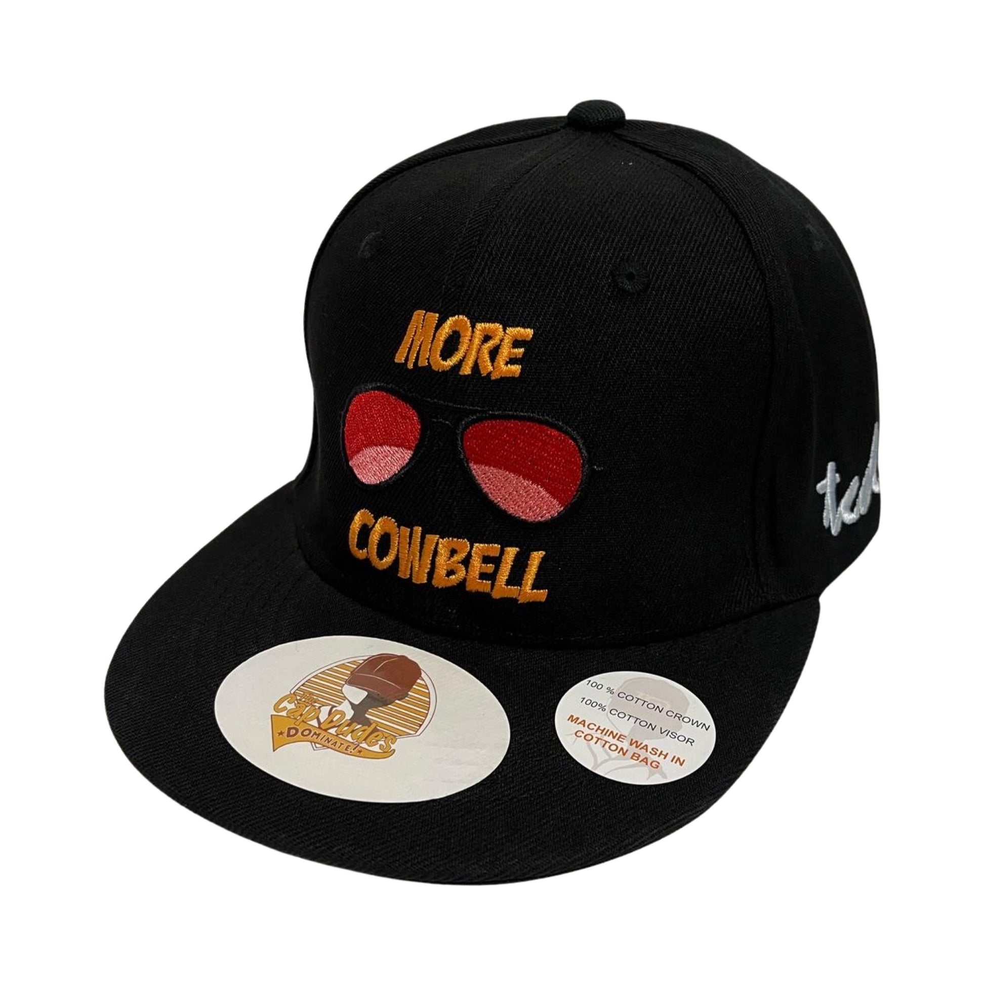 Saturday Night Live More Cowbell Black Baseball Hat - The Cap Dudes - Front View