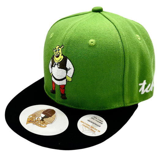 Shrek Baseball Green and Black Hat - Side View - The Cap Dudes