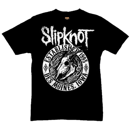 Slipknot-Black T Shirt-Established 1995-The Cap Dudes-Front View