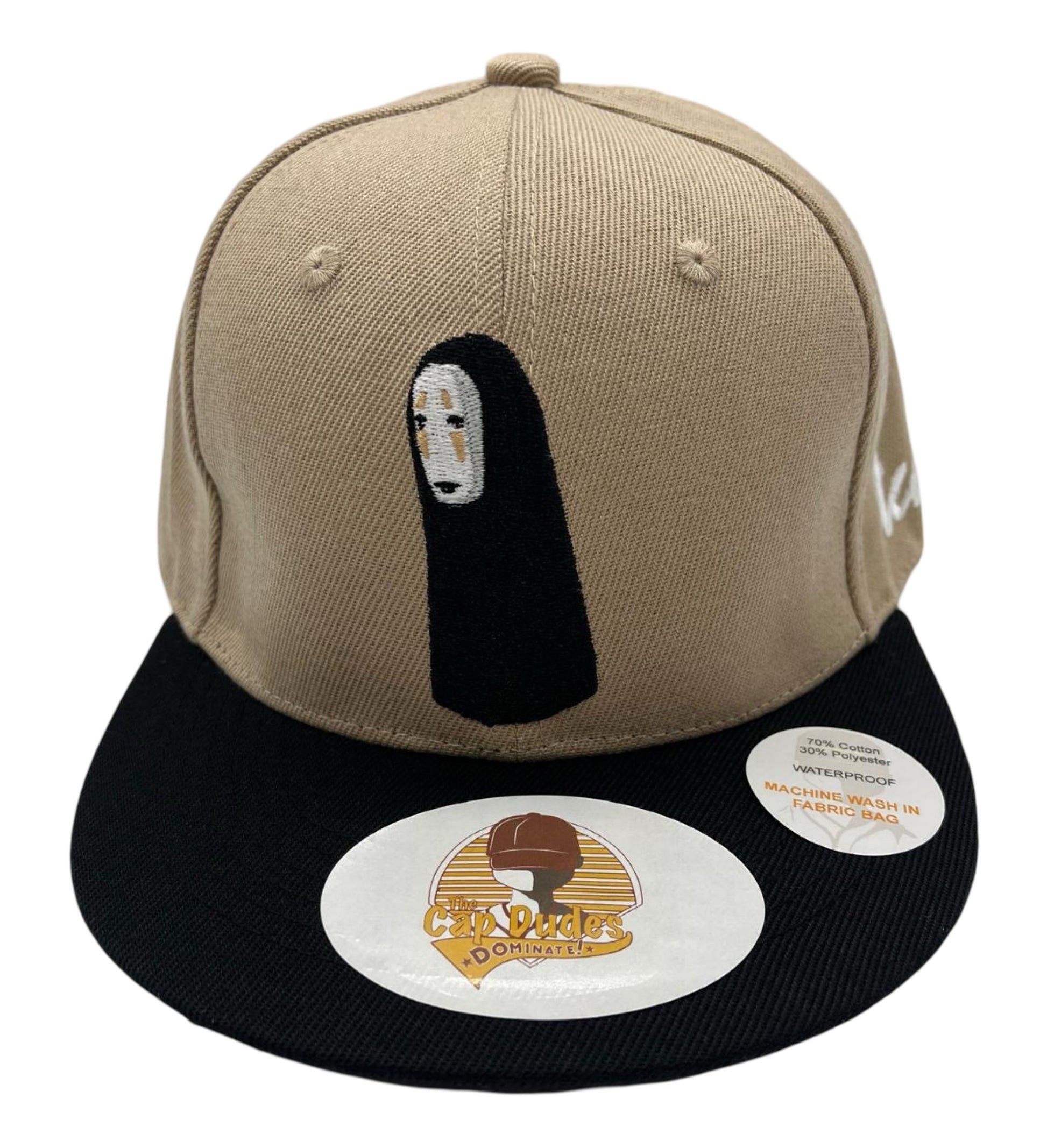 Spirited Away No Face Beige Baseball Hat - Front View - The Cap Dudes