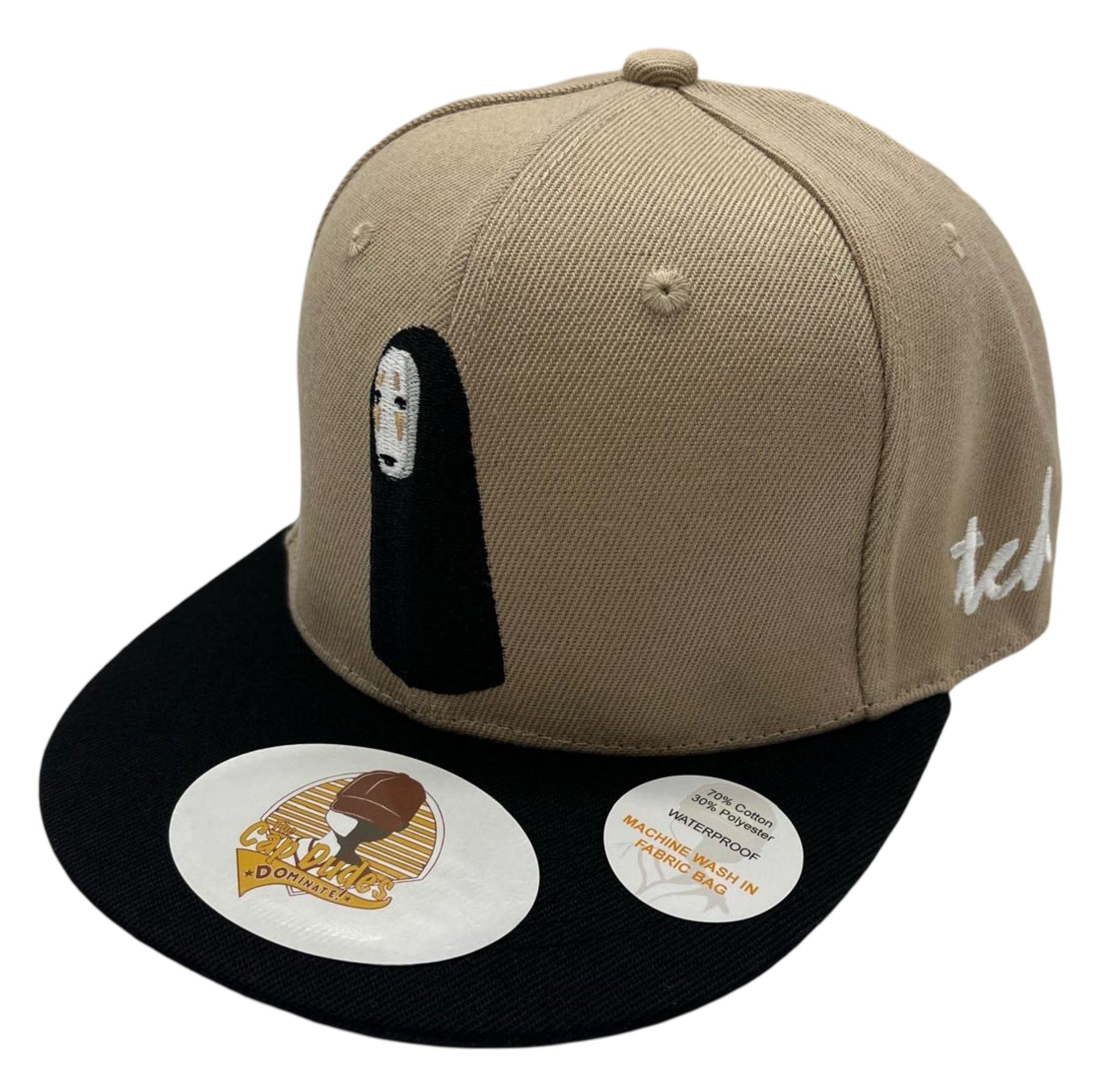 Spirited Away No Face Beige Baseball Hat - Side View - The Cap Dudes