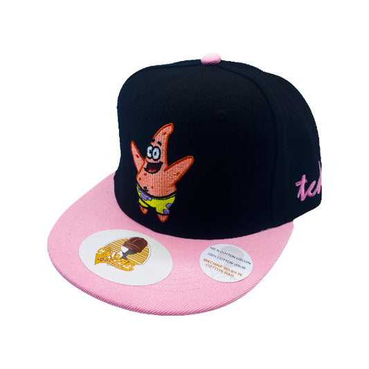 SpongeBob Patrick Star Black Baseball Hat - Embroidered Snapback Adjustable Fit 100% Cotton - The Cap Dudes - Front View