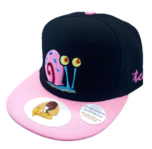 SpongeBob Gary The Snail Black and Pink Baseball Hat - The Cap Dudes