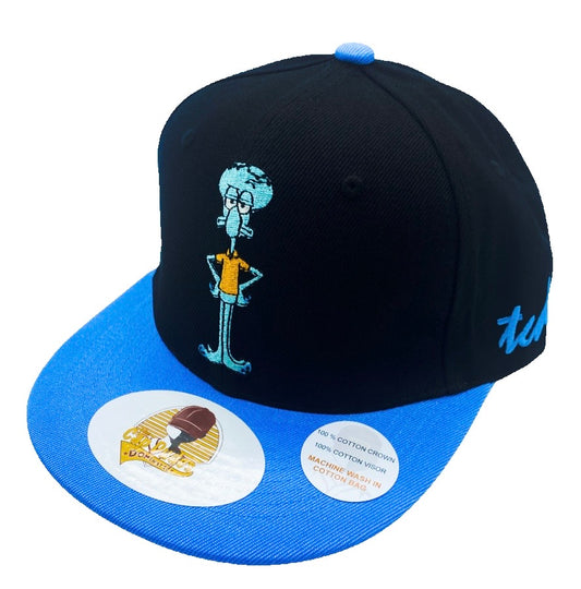 SpongeBob Squidward Tentacles Black and Blue Baseball Hat - The Cap Dudes