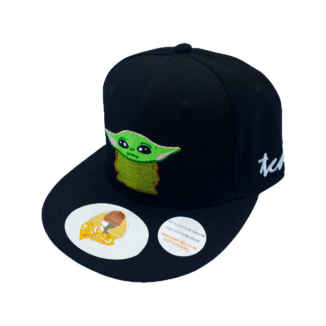 Baby Yoda Black Baseball Hat - The Cap Dudes - Front View