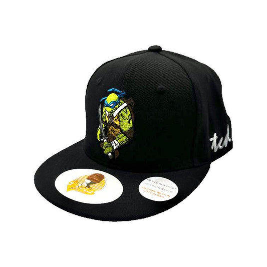 Teenage Mutant Ninja Turtles Leonardo Black Baseball Hat - Embroidered Snapback Adjustable Fit 100% Cotton - The Cap Dudes - Front View