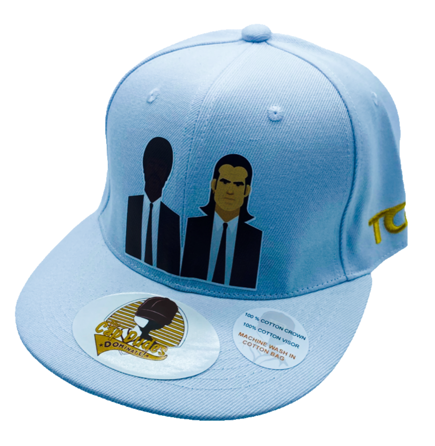 TV and Movies Pulp Fiction White Baseball Hat - The Cap Dudes - Front View