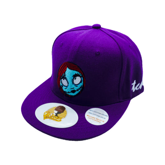 The Nightmare Before Christmas Cartoon - Sally Purple Baseball Hat - Embroidered Snapback Adjustable Fit 100% Cotton - The Cap Dudes - Front View