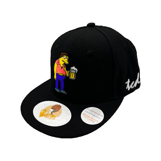 The Simpsons Barney Gumble Black Baseball Hat - Embroidered Snapback Adjustable Fit 100% Cotton - The Cap Dudes -  Front View