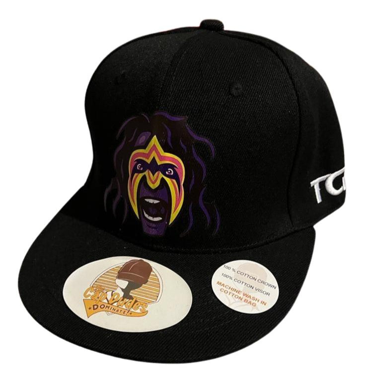 The Ultimate Warrior WWE Black Baseball Hat - The Cap Dudes - Front View