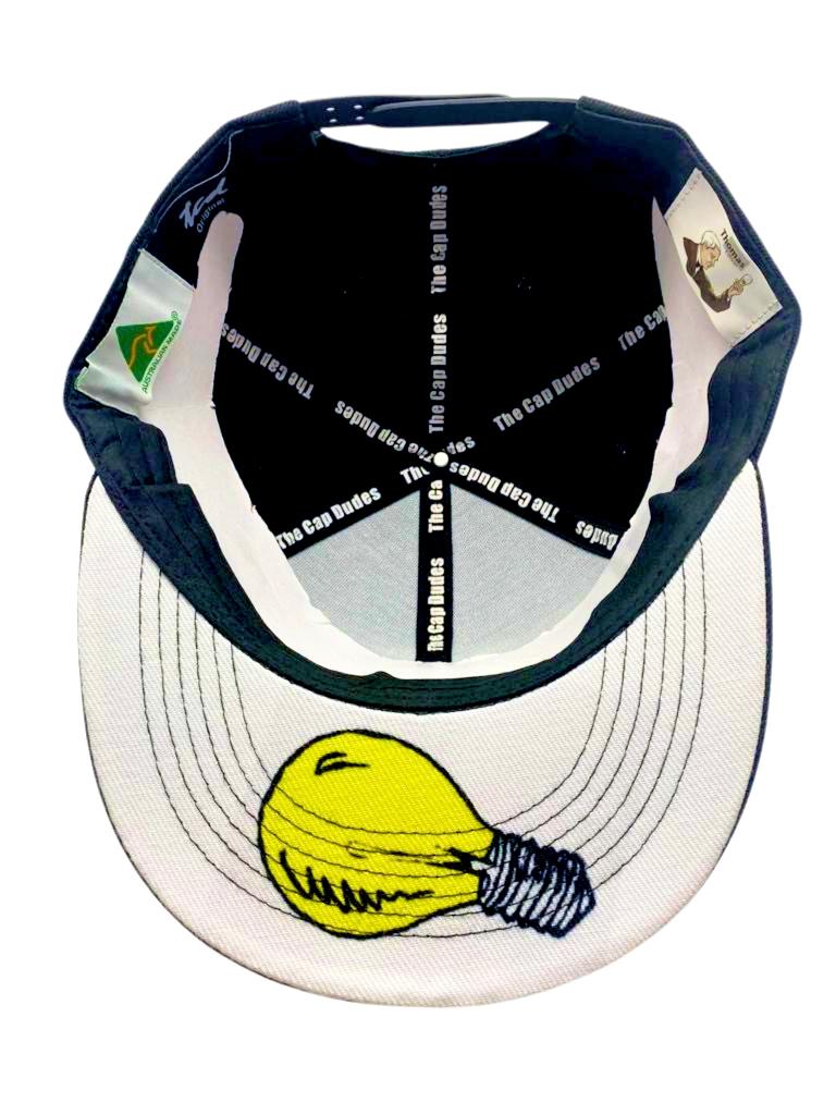 Thomas Eddison Light Bulb Under Brim Black Baseball Hat - The Cap Dudes