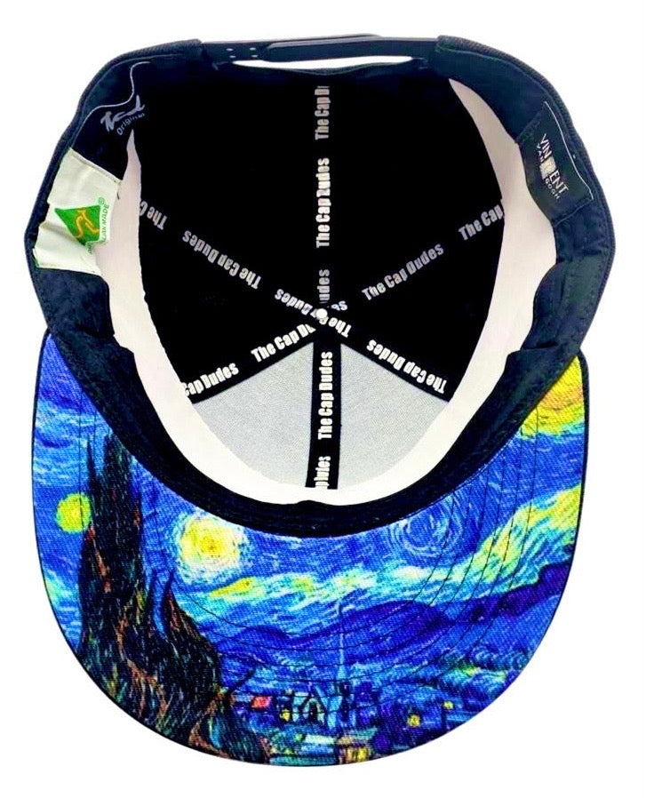 Van Gogh The Starry Night Baseball Hat - Under Brim - The Cap Dudes