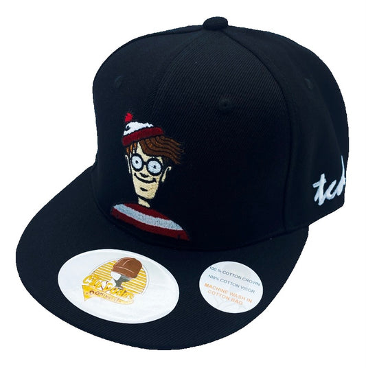 Where's Wally Black Baseball Hat - The Cap Dudes