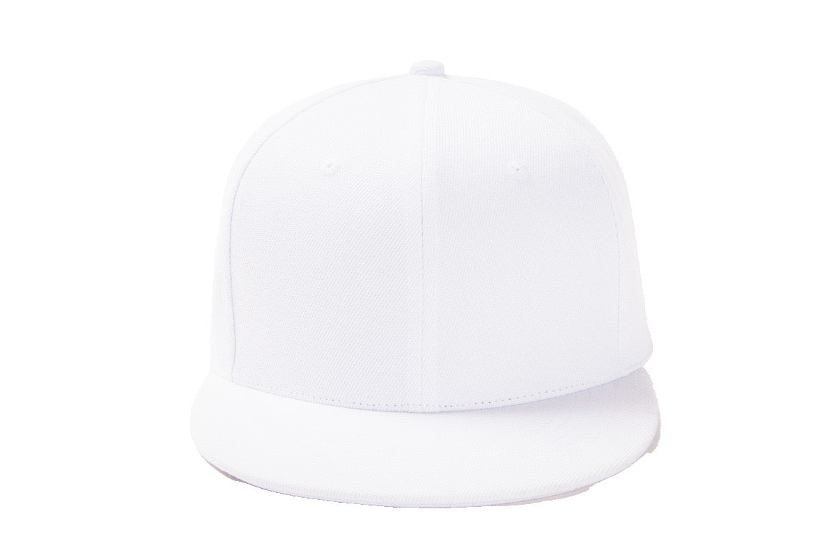 White Baseball Hat-Double Snapback 9Fifty Style 100% Cotton-The Cap Dudes-Front View