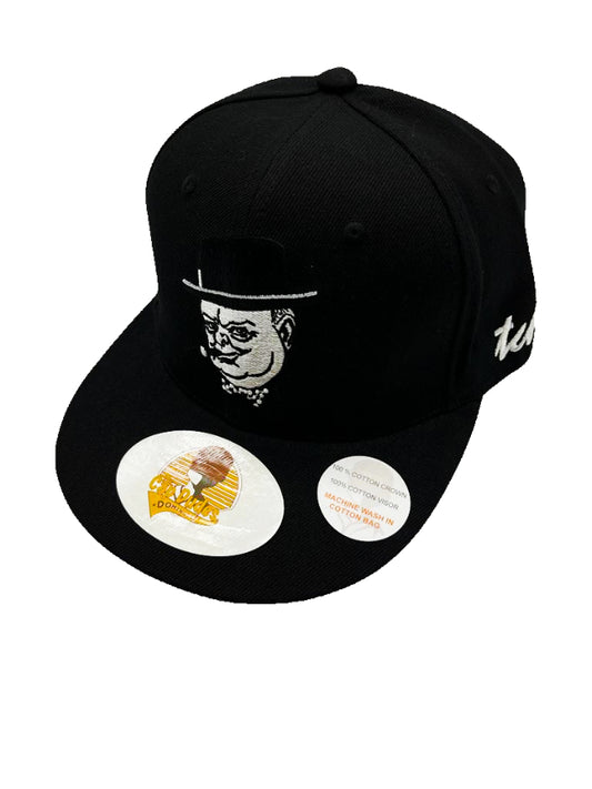 Winston Churchill Black Baseball Hat - The Cap Dudes - Front View