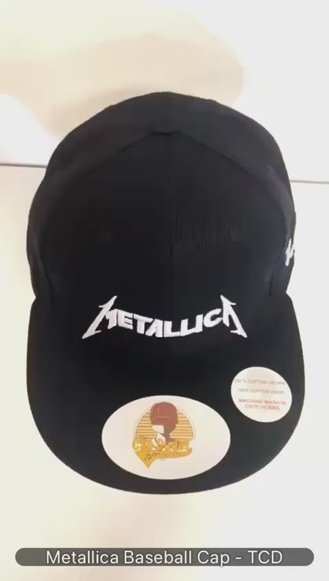 Metallica Music Band Embroidered Logo Patch Adjustable Baseball Cap – Black Canvas, One Size, R&R Hat
