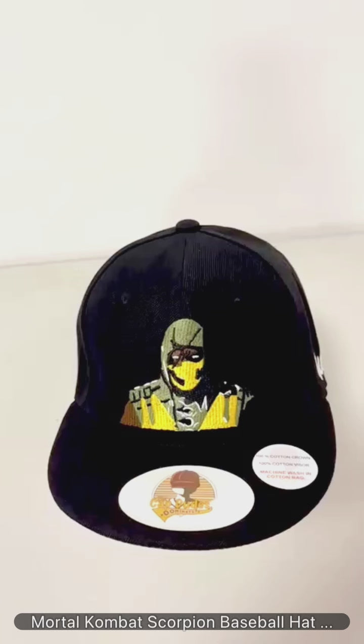 Mortal Kombat Scorpion Baseball Cap Video - The Cap Dudes